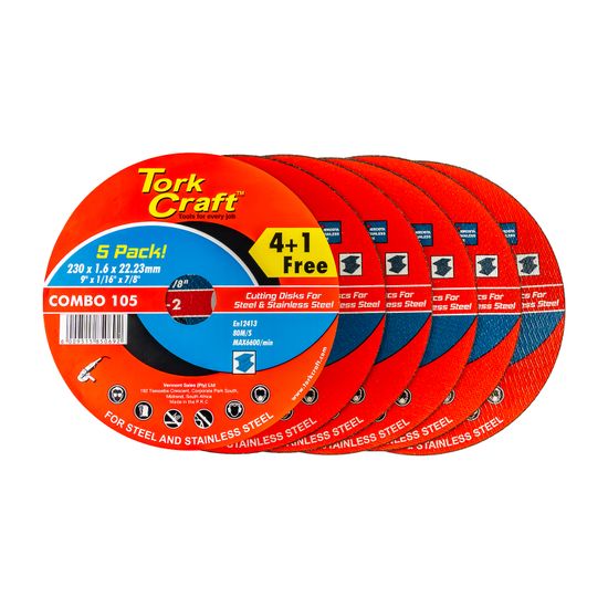 4+1 Free Cutting Disc Metal 230x1.6x22.22mm